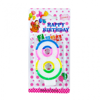 Купить Свеча-цифра в торт «8» оптом